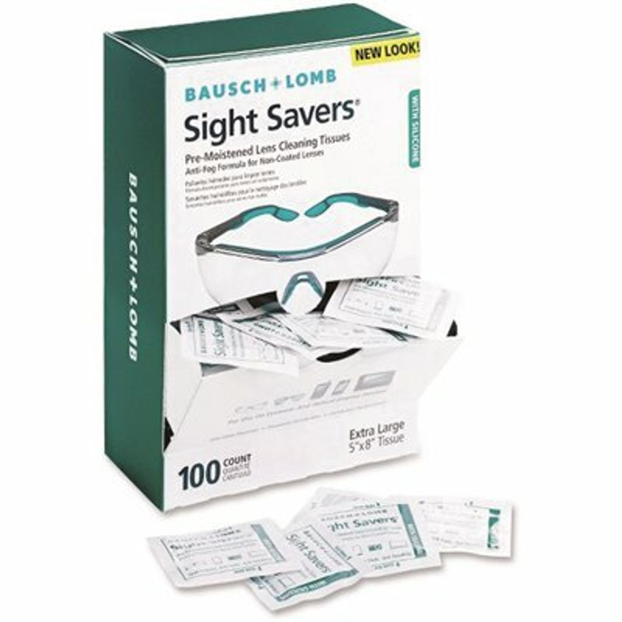 Bausch & Lomb Sight Savers Pre-Moistened Anti-Fog Tissues With Silicone (100 Per Pack)