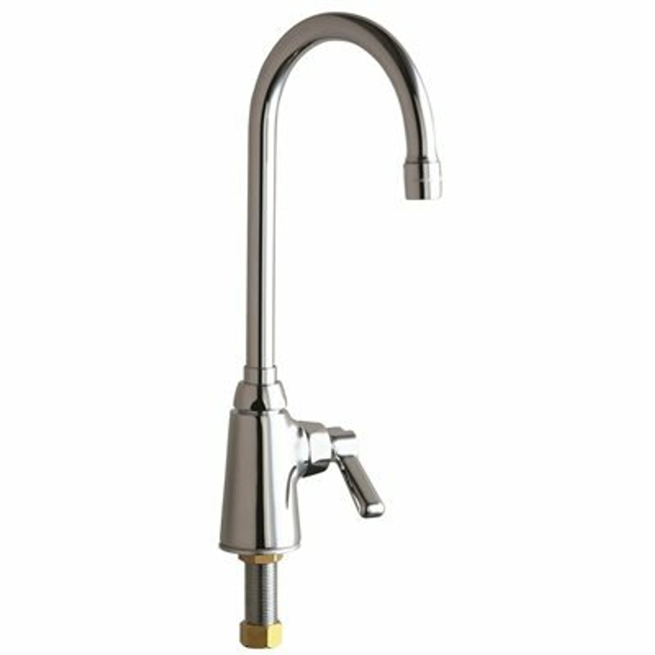 Chicago Faucets Single Hole 1-Handle High Arc Bathroom Faucet In Chrome With 5-1/4 In. Rigid/Swing Gooseneck Spout