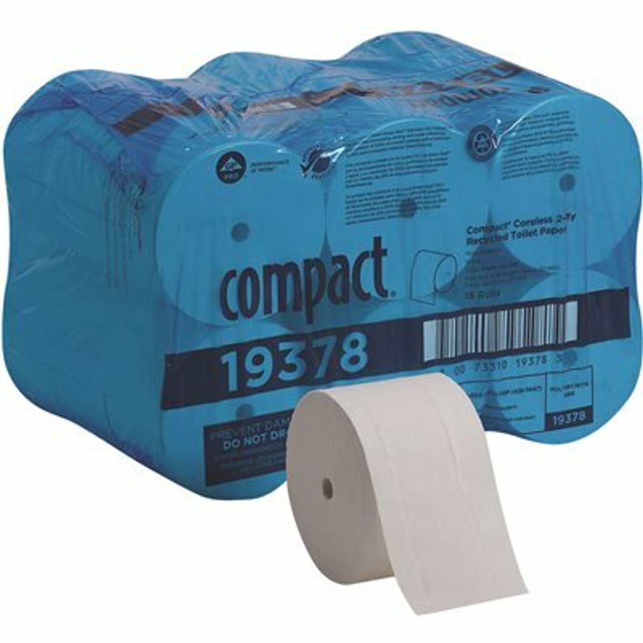 Compact White Coreless 2-Ply High Capacity Toilet Paper (18-Rolls Per Case)