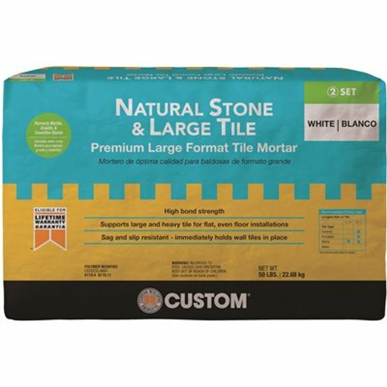 Custom Building Products Natural Stone And Large Tile 50 Lb. White Premium Mortar