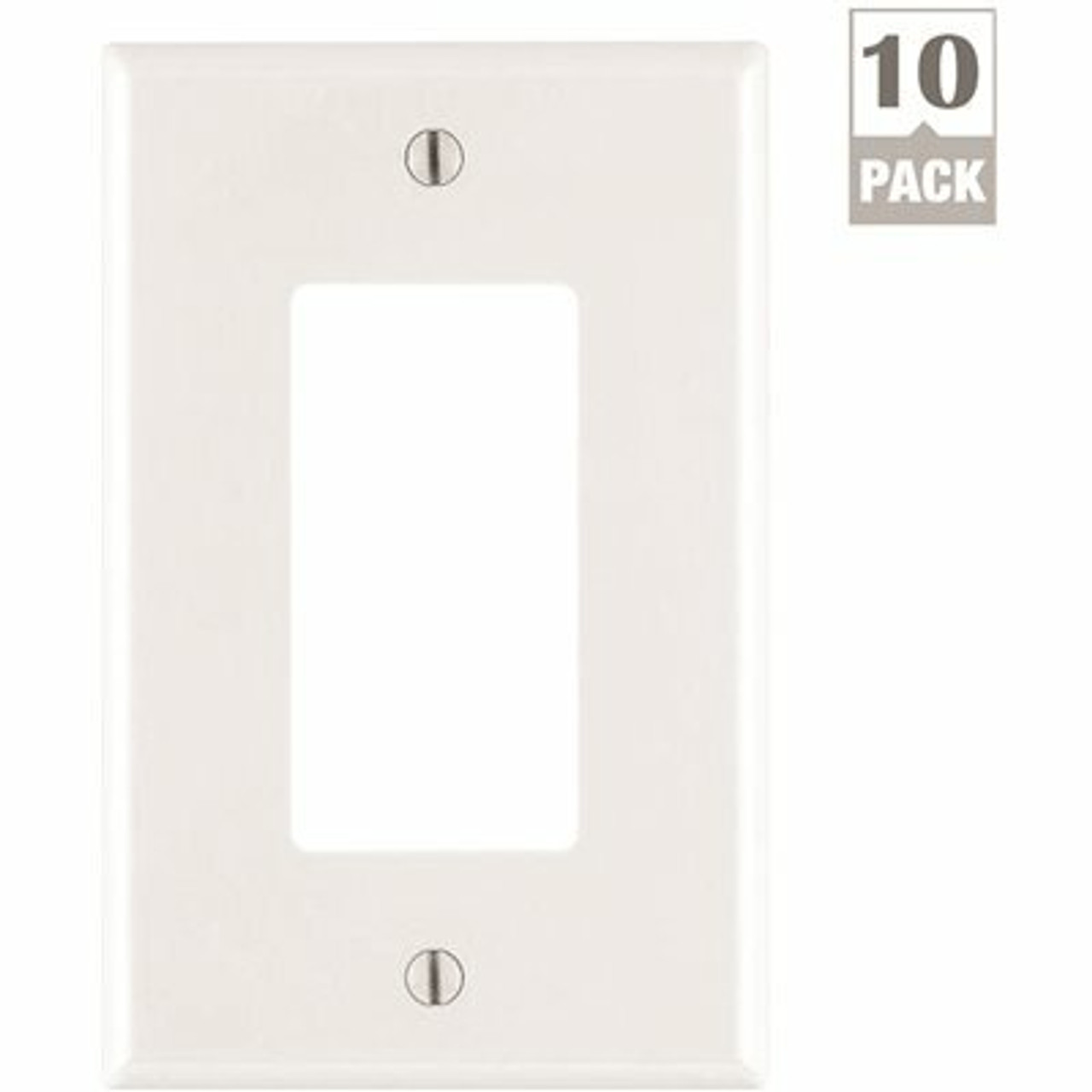 Leviton 1-Gang White Decora/Rocker Nylon Midway/Midsize Wall Plate (10-Pack) 0PJ26-0WM