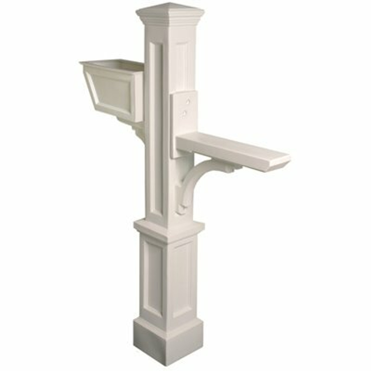 Mayne Westbrook Plus Decorative Polyethylene Mailbox Post, White
