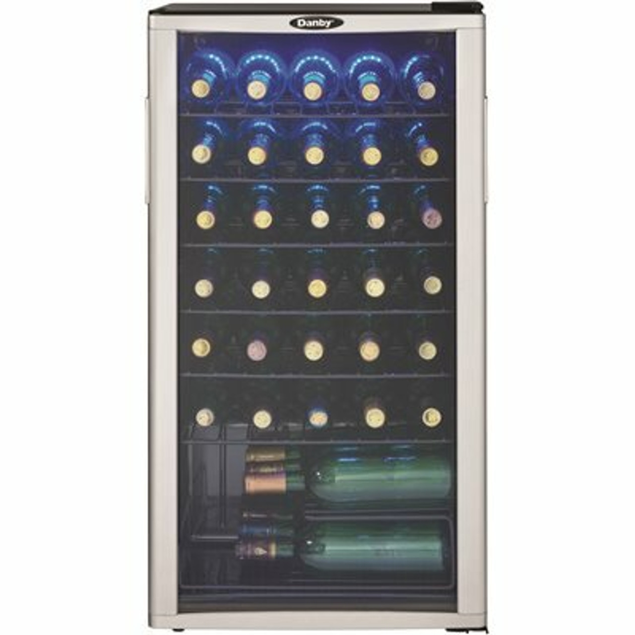 Danby 35-Bottle Wine Cooler Freestanding In Platinum/Black
