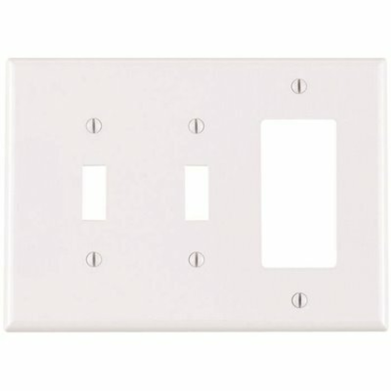 Leviton White 3-Gang 2-Toggle/1-Decorator/Rocker Wall Plate (1-Pack) - 202059834