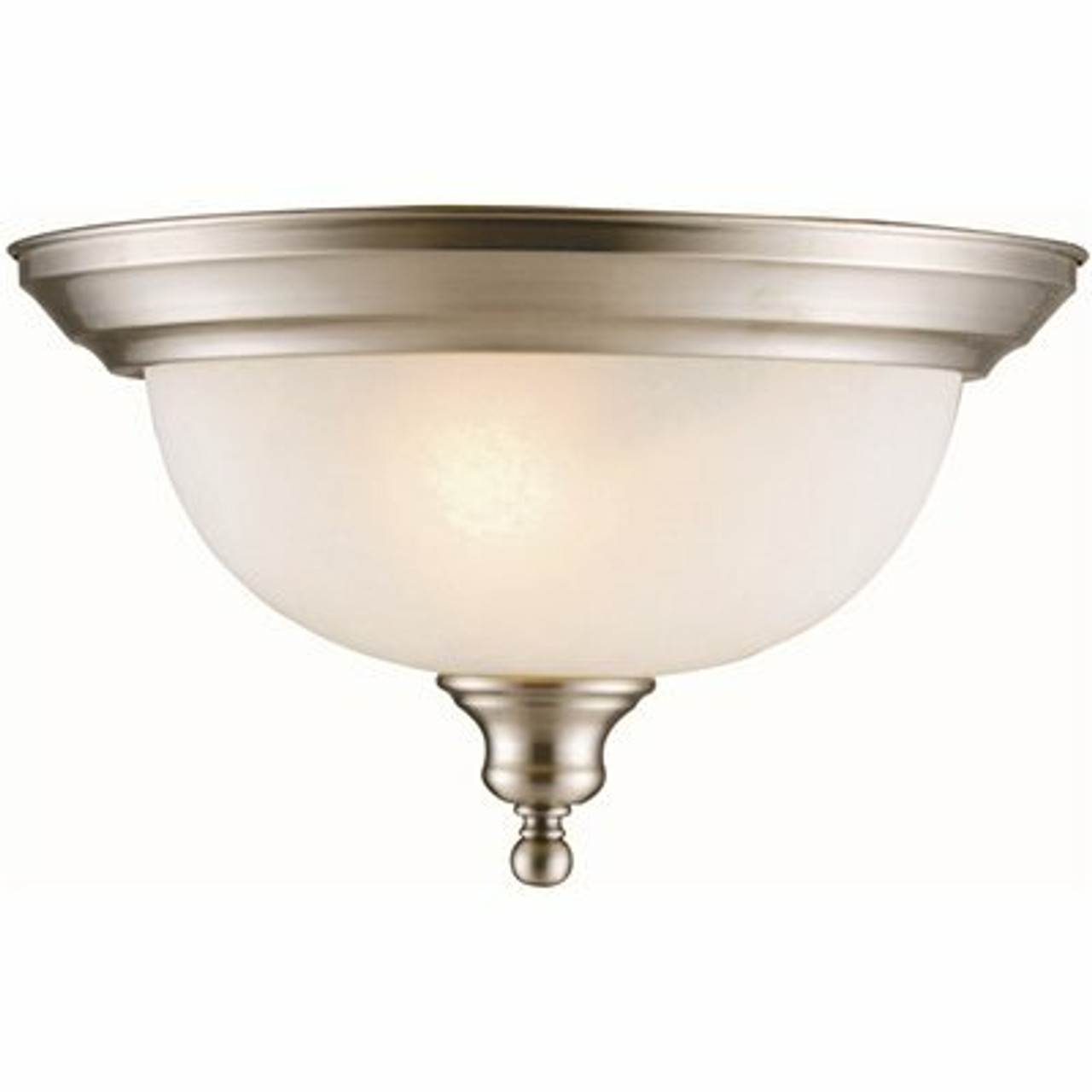 Design House Bristol 2-Light Satin Nickel Dome Ceiling Semi Flush Mount Light