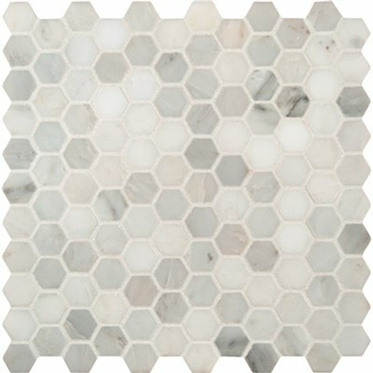 Msi Greecian White Hexagon 12 In. X 12 In. X 10Mm Honed Marble Mesh-Mounted Mosaic Tile (8.9 Sq. Ft. / Case)