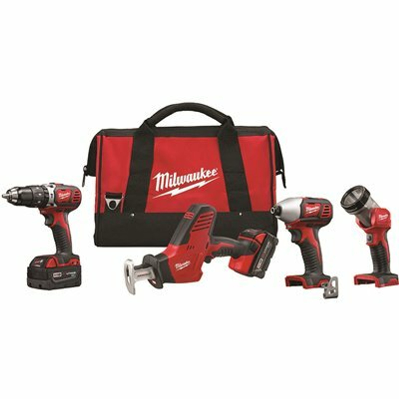 Milwaukee M18 18-Volt Lithium-Ion Cordless Combo Tool Kit (4-Tool) W/(2) 3.0Ah Batteries, (1) Charger, (1) Tool Bag