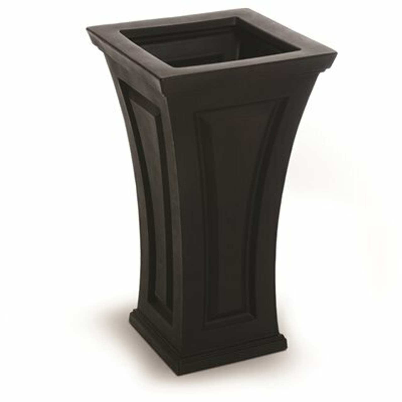 Mayne Self-Watering Cambridge 16 In. Square Black Plastic Column Planter