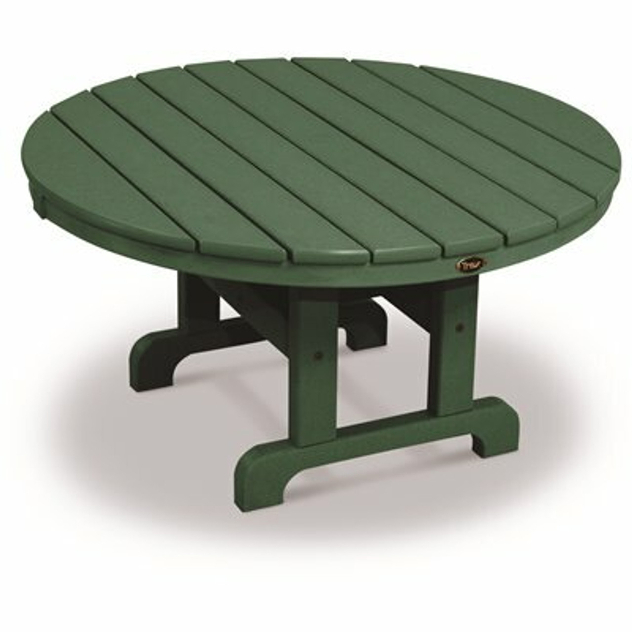 Trex Outdoor Furniture Cape Cod 36 In. Rainforest Canopy Round Plastic Outdoor Patio Coffee Table