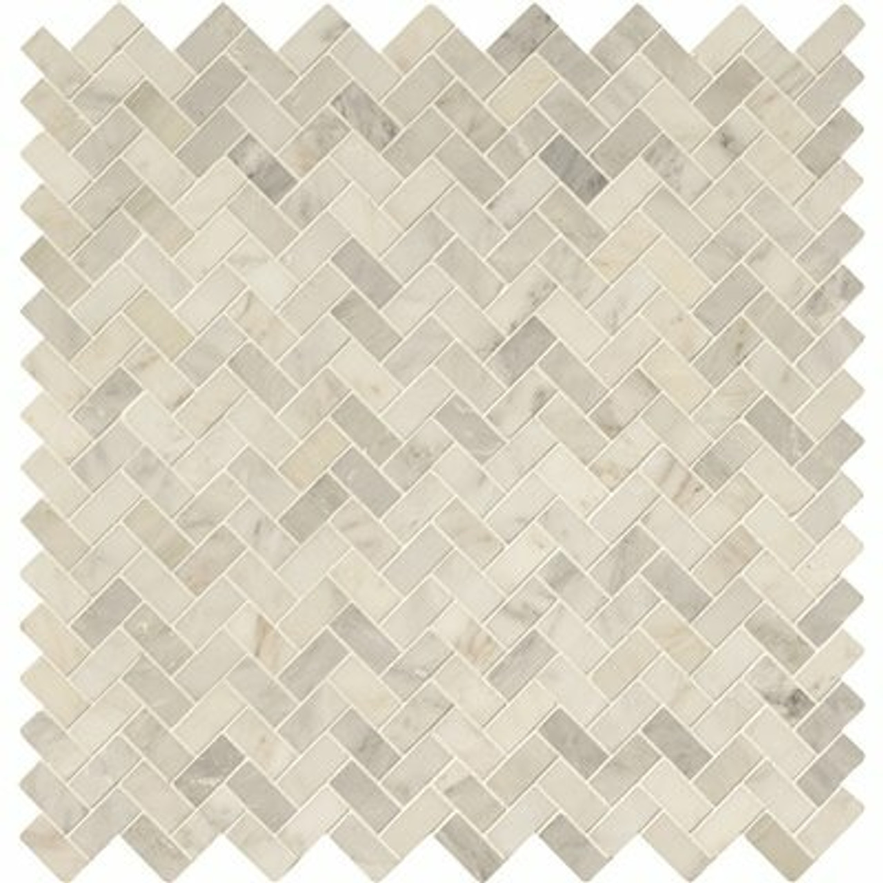 MSI Arabescato Carrara Herringbone 12 in. x 13 in. x 0.38 in. Honed Marble Mesh-Mounted Mosaic Tile (9.4 sq. ft./Case)