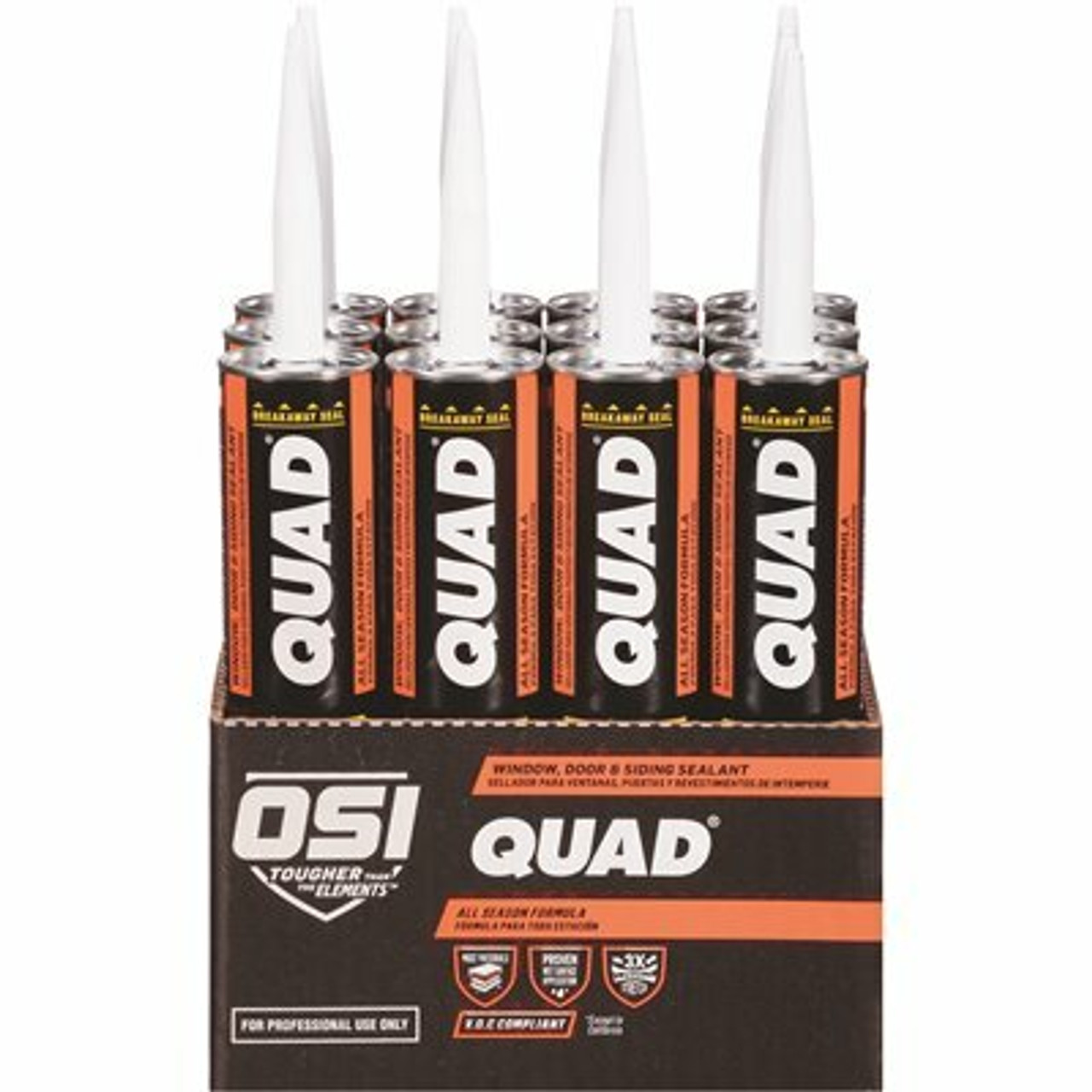 Osi Quad Advanced Formula 10 Fl. Oz. Gray #517 Exterior Window, Door, And Siding Sealant (12-Pack)