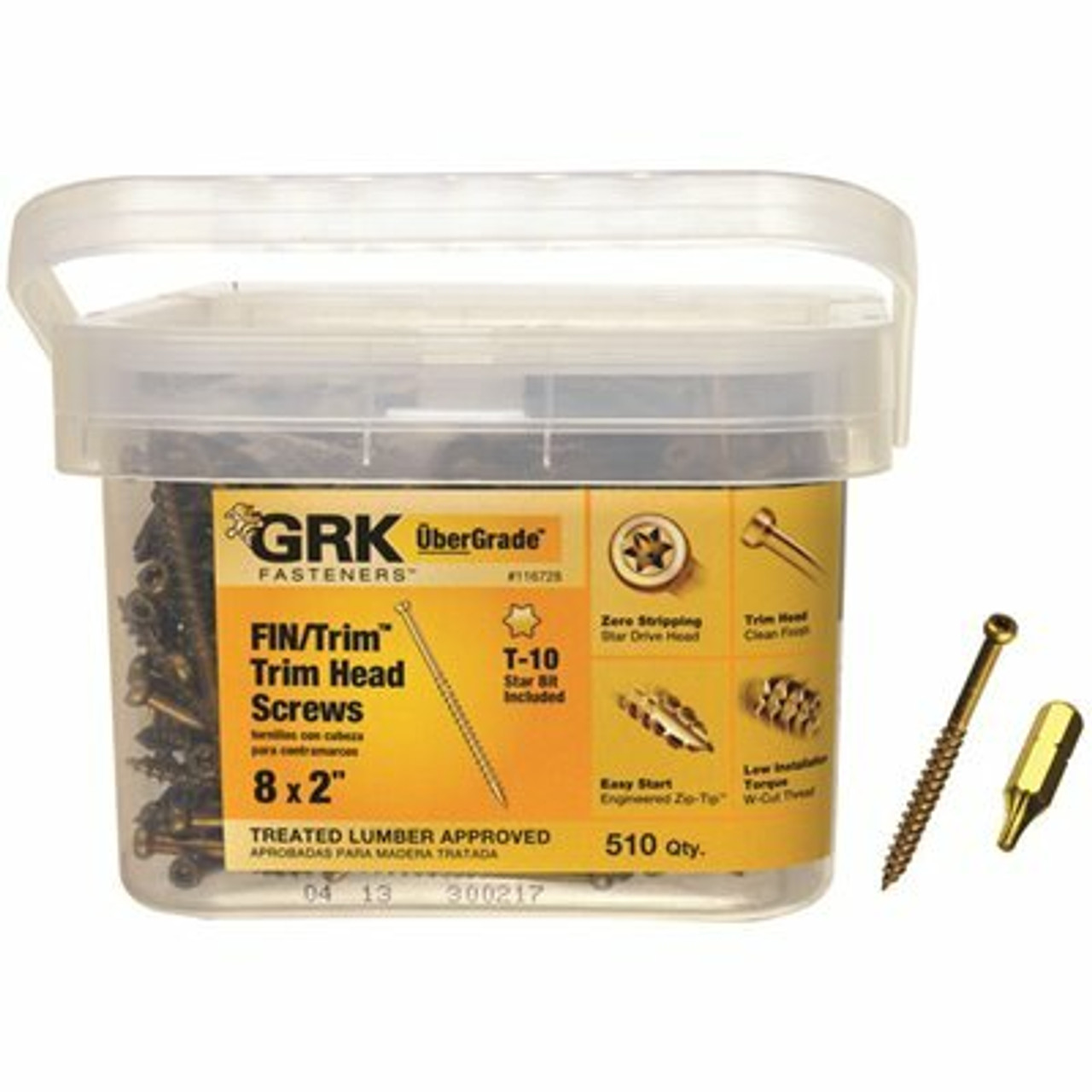 Grk Fasteners #8 X 2 In. Star Drive Trim Finishing Head Screw (510 Per Pack)