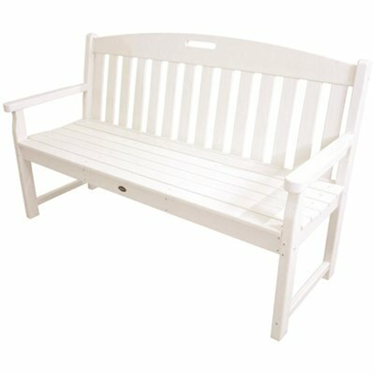 Trex Outdoor Furniture Yacht Club 60 In. Classic White Plastic Patio Bench