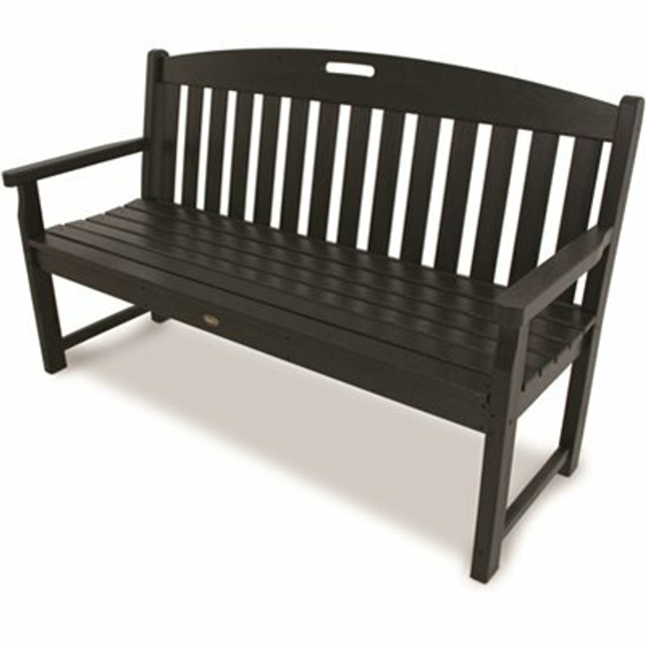 Trex Outdoor Furniture Yacht Club 60 In. Plastic Outdoor Bench In Charcoal Black
