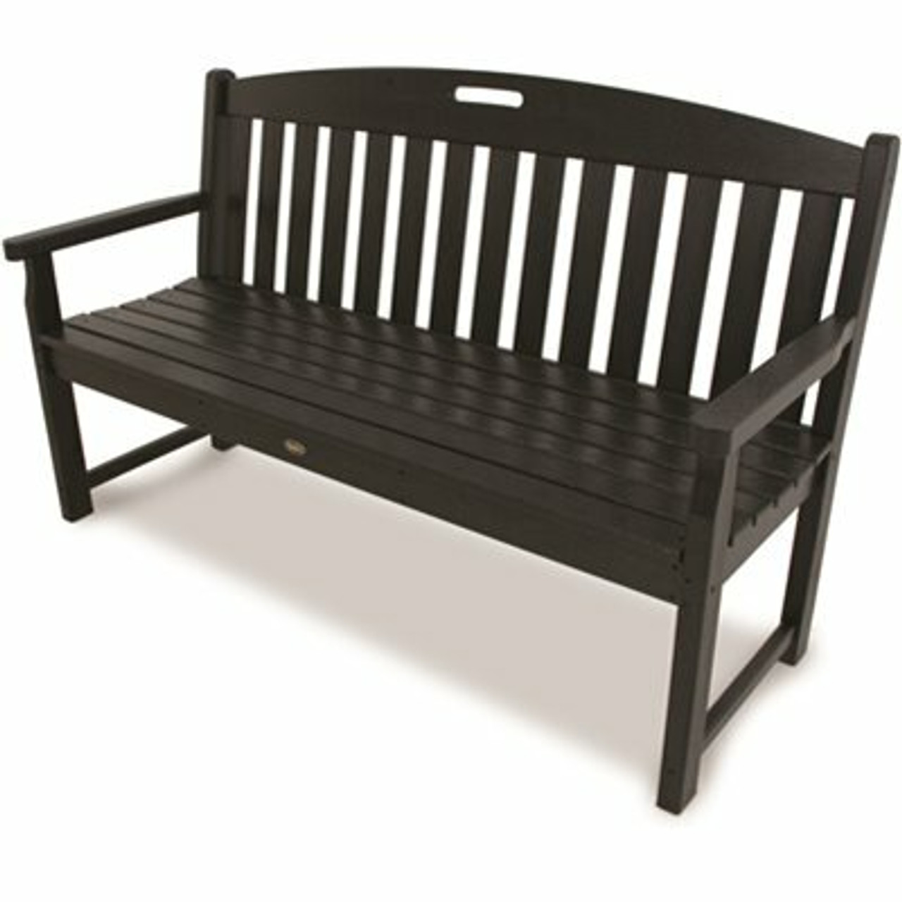 Trex Outdoor Furniture Yacht Club 60 in. Plastic Outdoor Bench in Charcoal Black