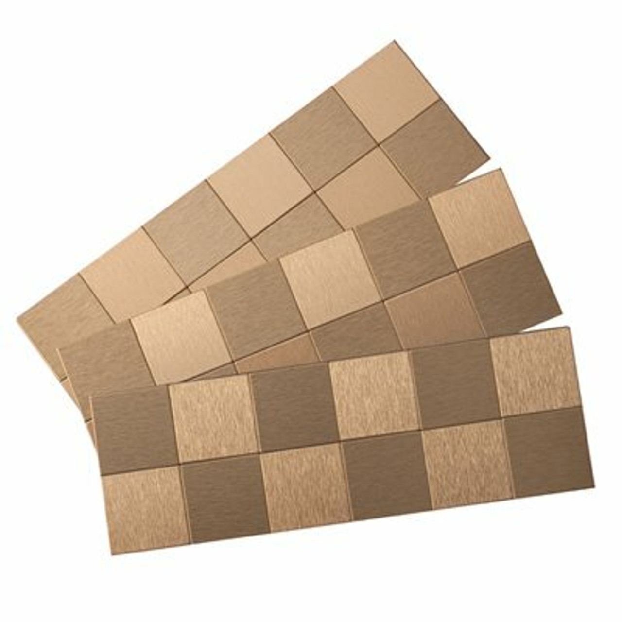 Aspect Square Matted 12 In. X 4 In. Brushed Champagne Metal Decorative Tile Backsplash (1 Sq. Ft.)