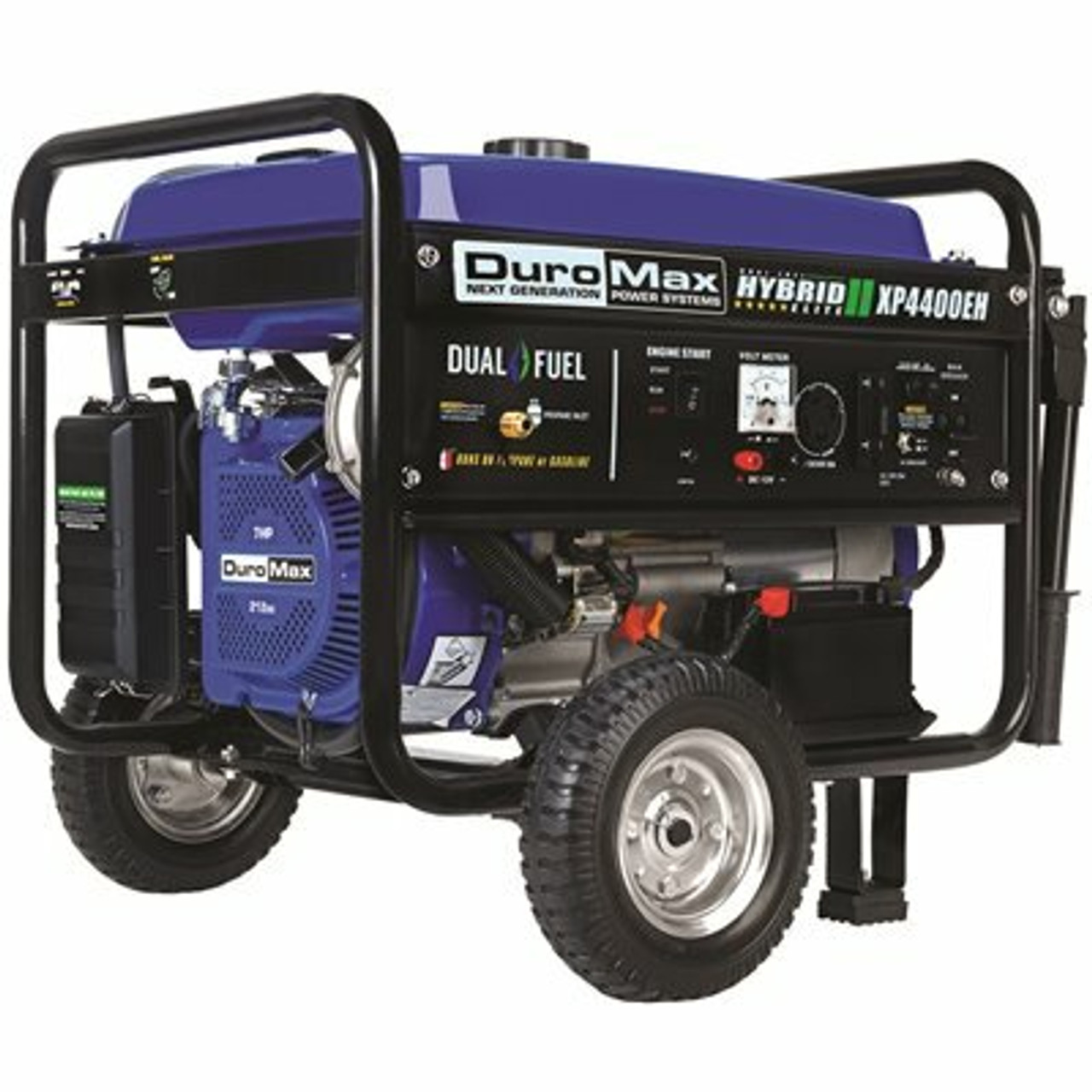 Duromax 3500-Watt Electric Start Dual Fuel Powered Portable Generator With Wheel Kit