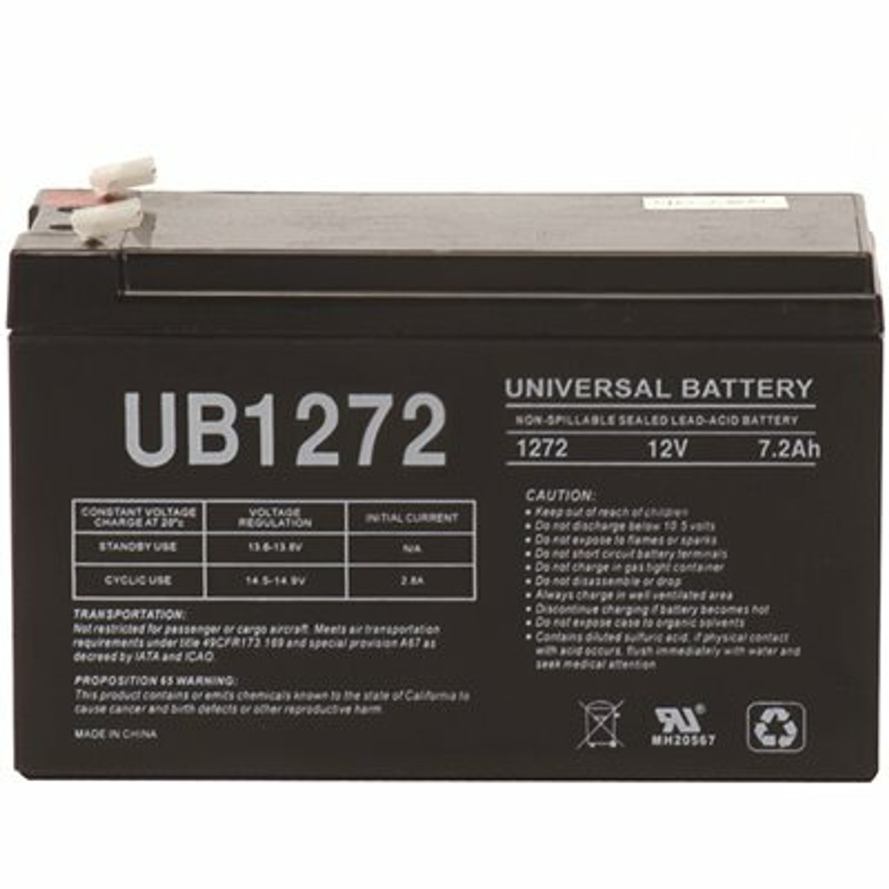 Upg 12-Volt 7.2 Ah F1 Terminal Sealed Lead Acid (Sla) Agm Rechargeable Battery