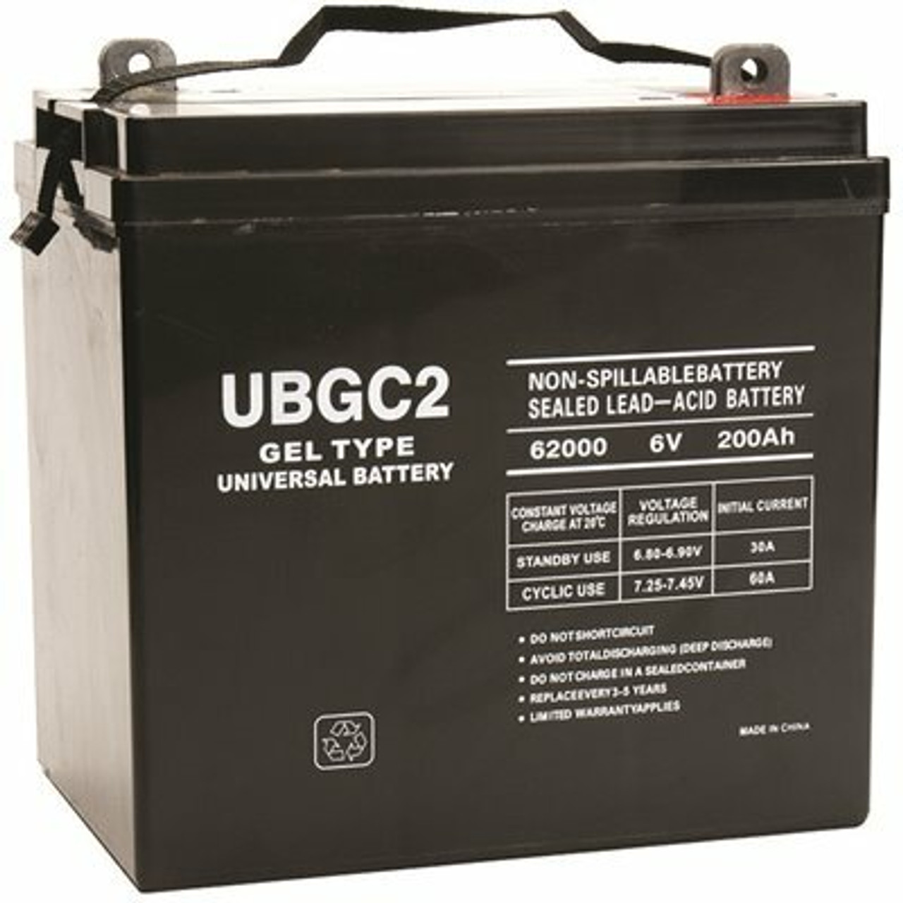 Upg 6-Volt 200 Ah L5 Terminal Sealed Lead Acid (Sla) Gel Rechargeable Battery