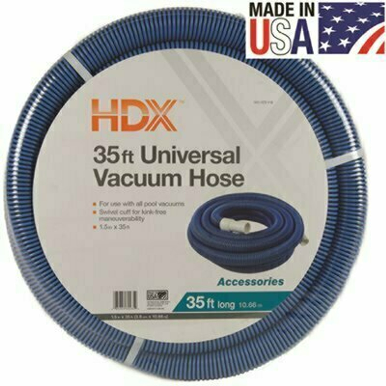 Hdx Spiral-Wound 35 Ft. X 1 1/2 In. Diameter Swimming Pool Vacuum Hose For In-Ground And Above-Ground Pools