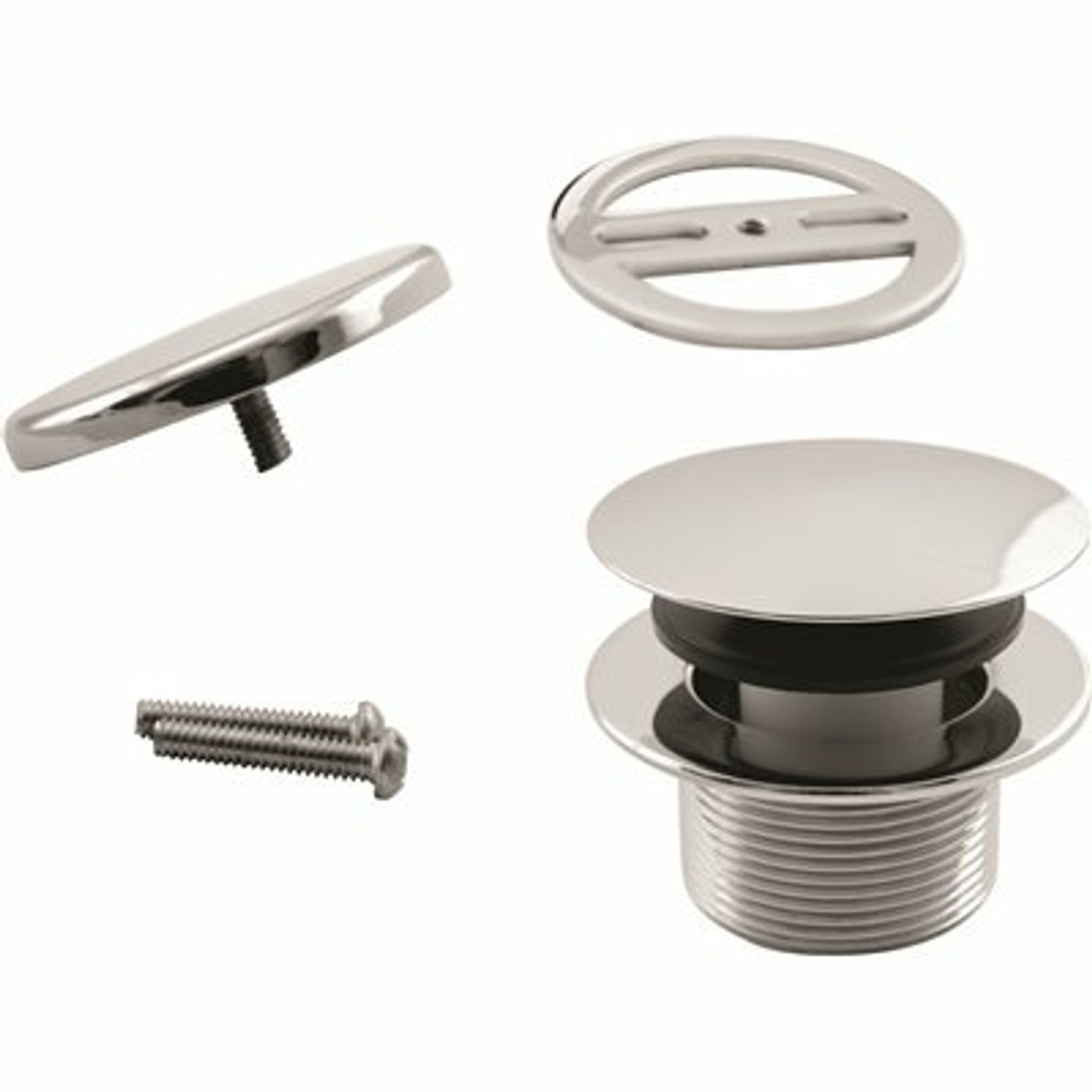 Westbrass 1-1/2 In. Npsm Round Mushroom Coarse Thread Drain With Illusionary Overflow Cover In Polished Chrome