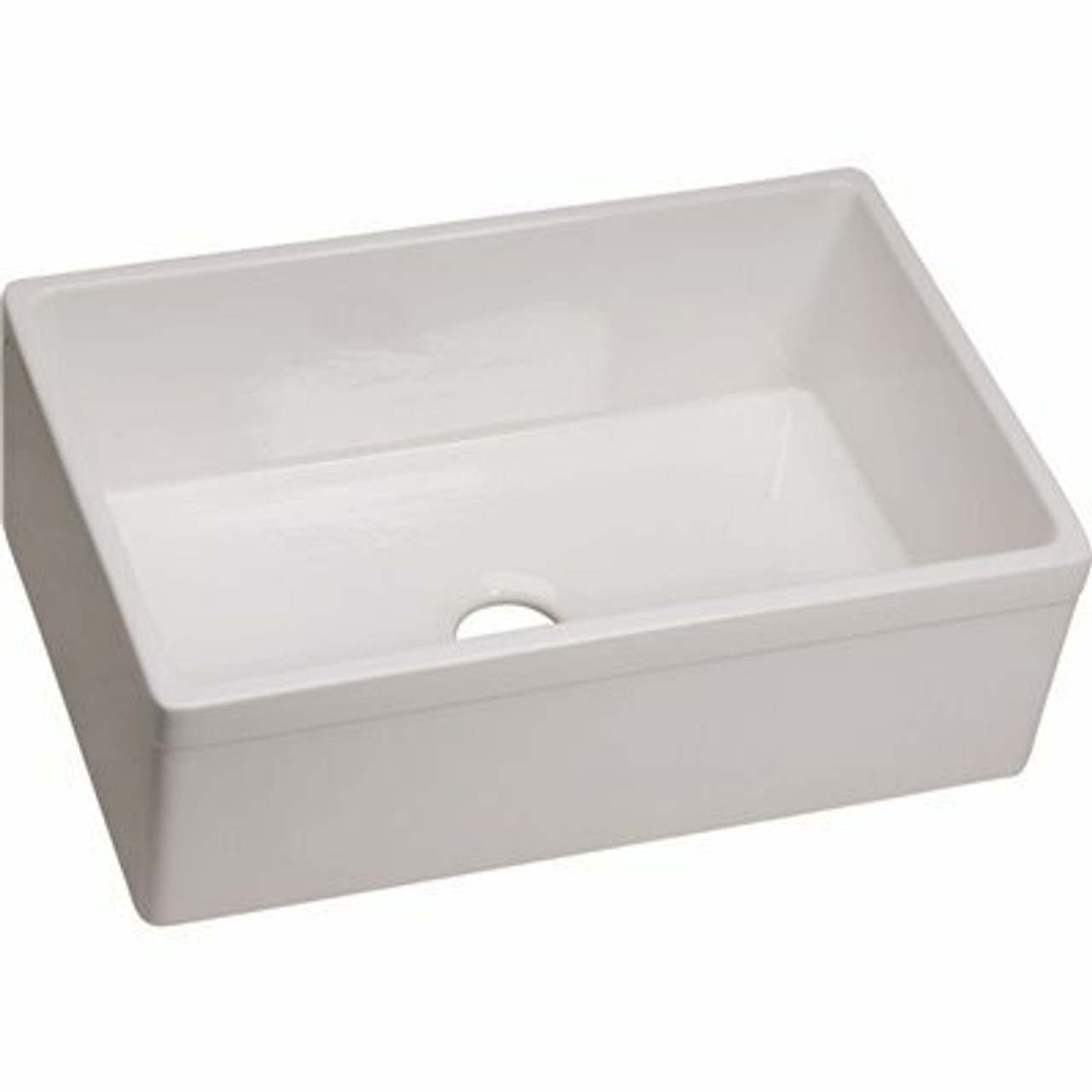 Elkay Explore Farmhouse Apron Front Fireclay 30 In. Single Bowl Kitchen Sink In Gloss White
