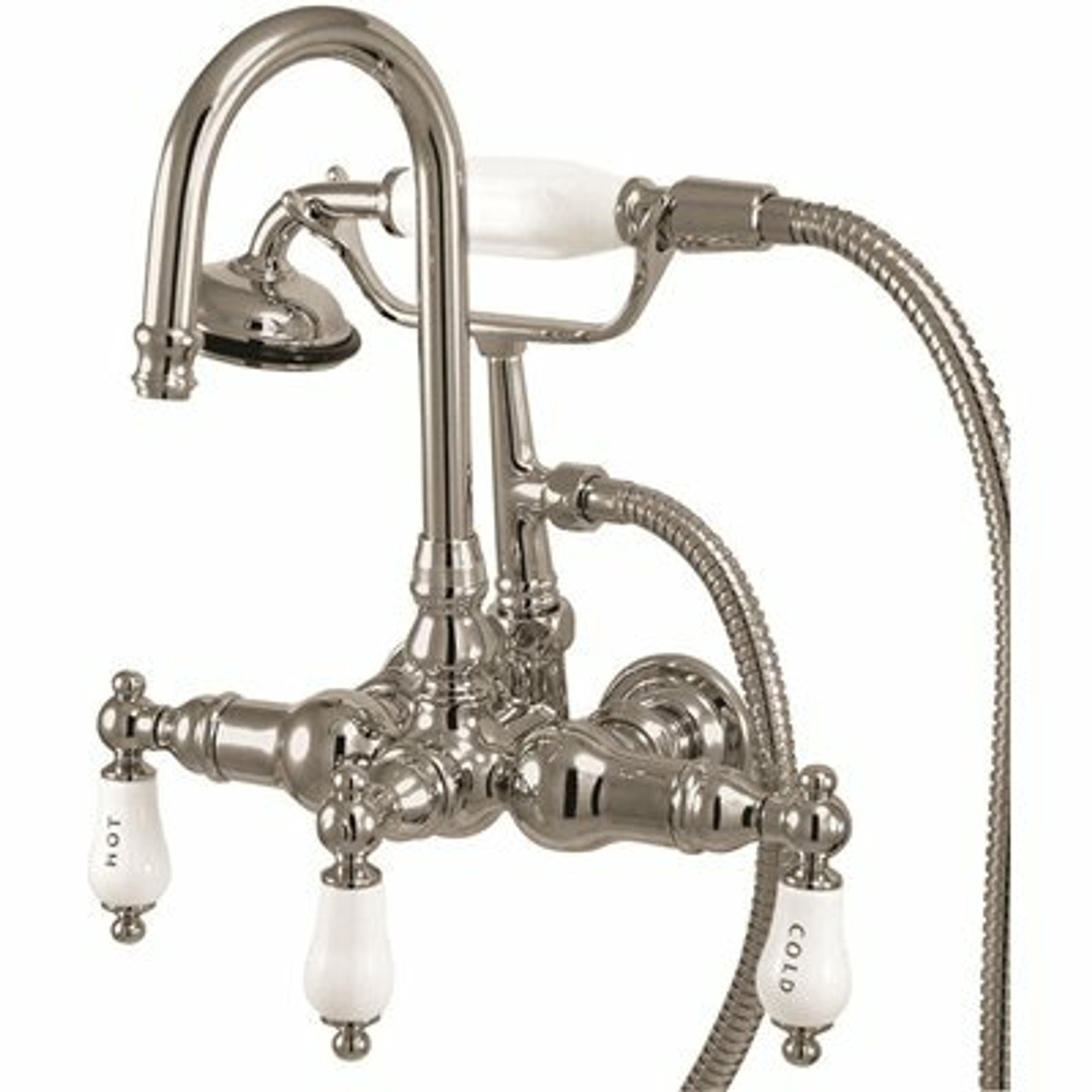 Kingston Brass 3-Handle Claw Foot Tub Faucet With Handshower In Chrome