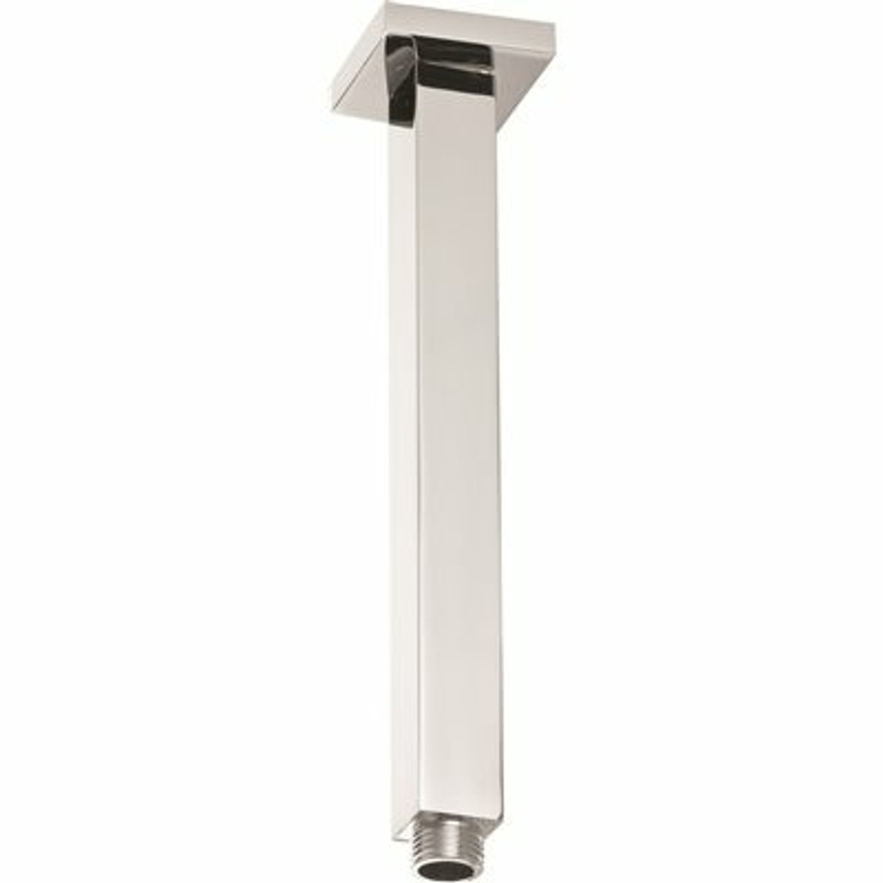Westbrass 1/2 In. Ips True Square Ceiling Style Shower Arm With Square Flange, Polished Chrome