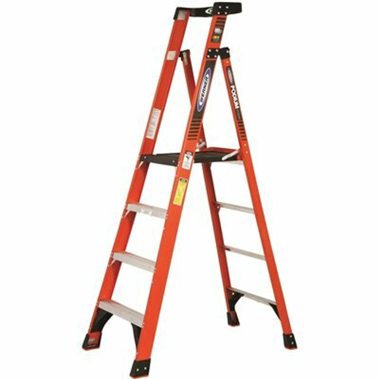 Werner 4 Ft. Fiberglass Platform Step Ladder ( 10 Ft. Reach Height) With 300 Lbs. Load Capacity Type Ia Duty Rating