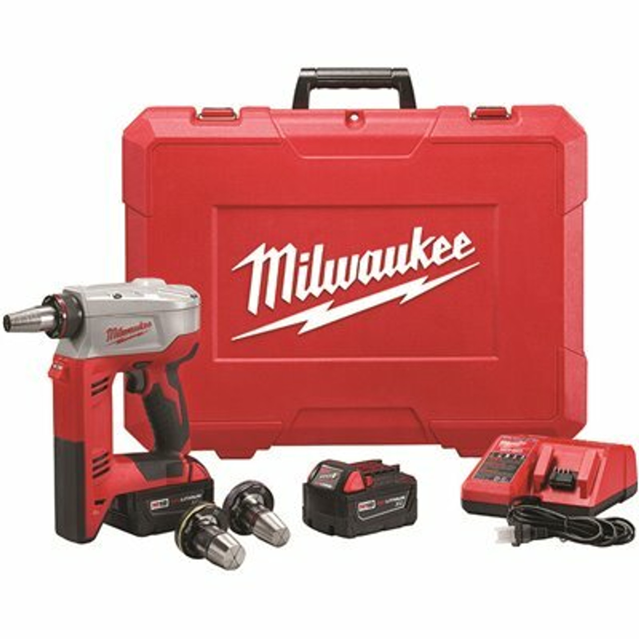 Milwaukee M18 18-Volt Lithium-Ion Cordless 3/8 In. To 1-1/2 In Expansion Tool Kit With 3 Heads, Two 3.0Ah Batteries