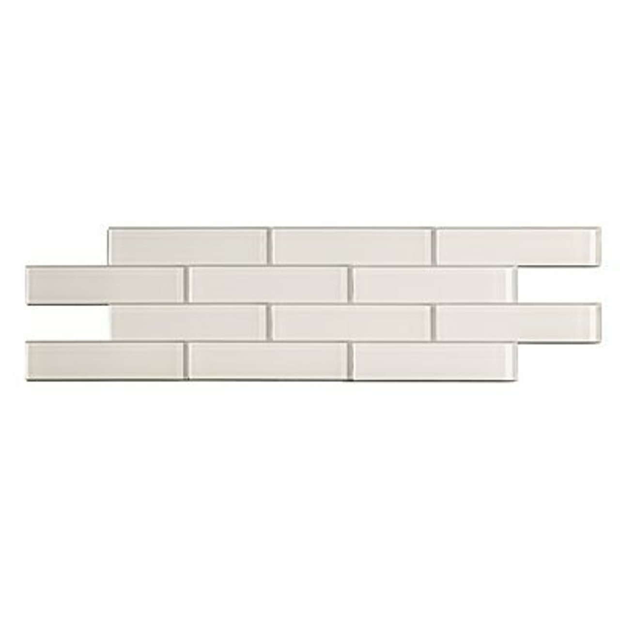 Aspect Subway Matted 12 In. X 4 In. Frost Glass Decorative Tile Backsplash (3-Pack)