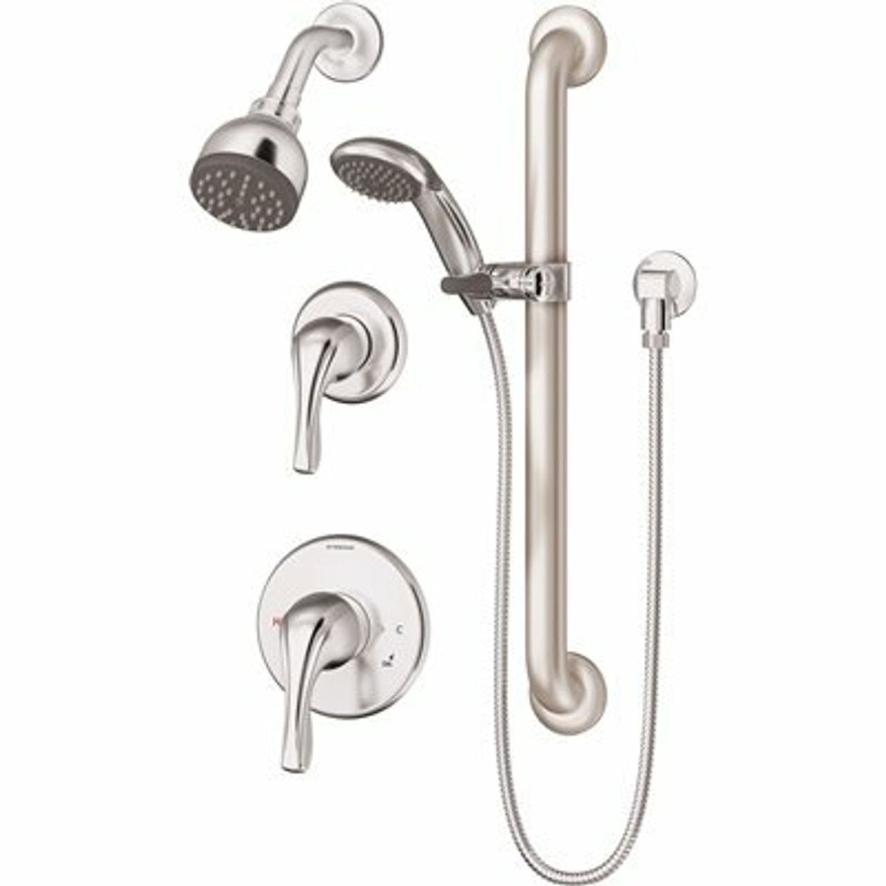Symmons Origins 1-Spray Dual Showerhead And Handheld Showerhead In Polished Chrome (Valve Not Included)