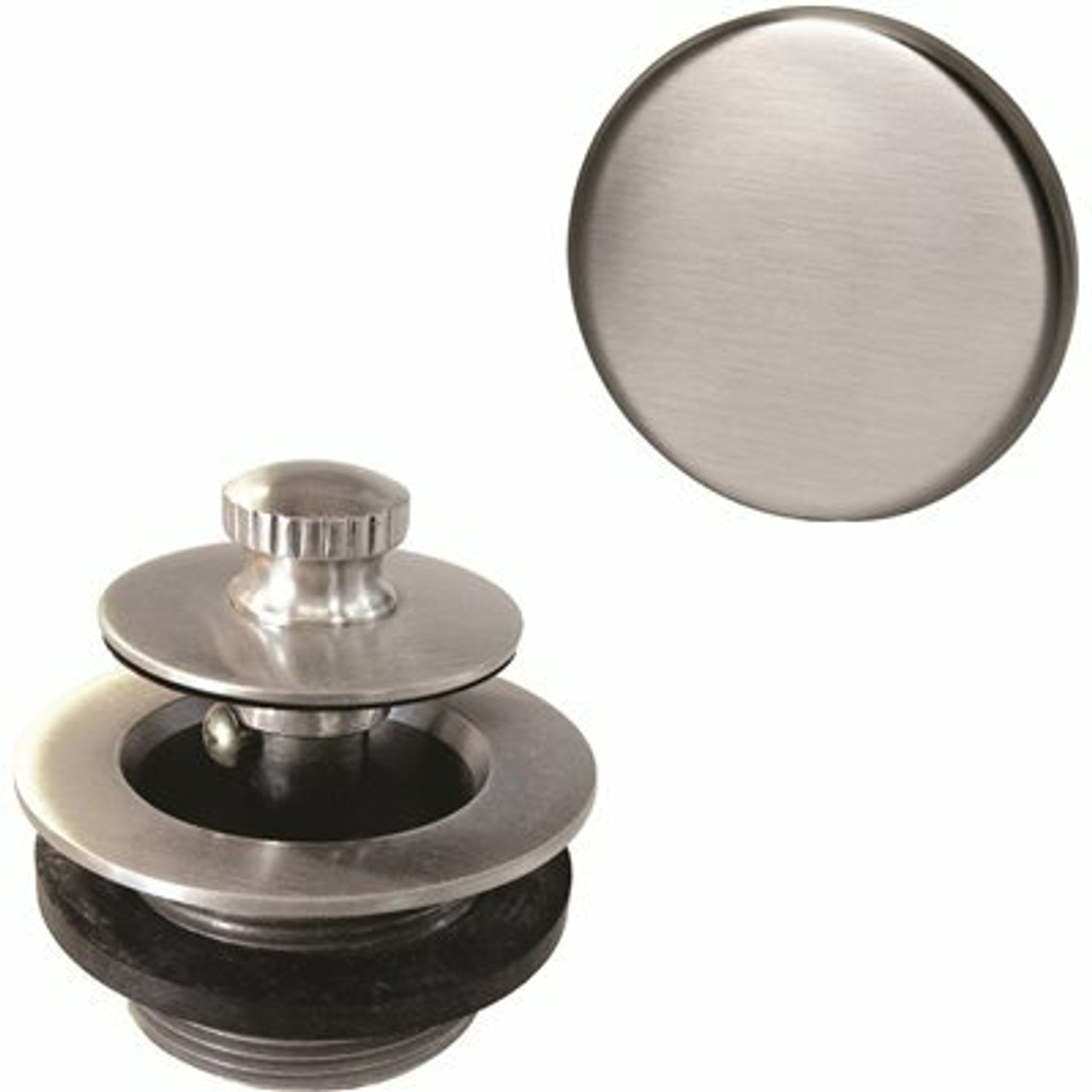 Westbrass Illusionary Overflow With Lift And Turn Bath Drain Trim Only, Satin Nickel