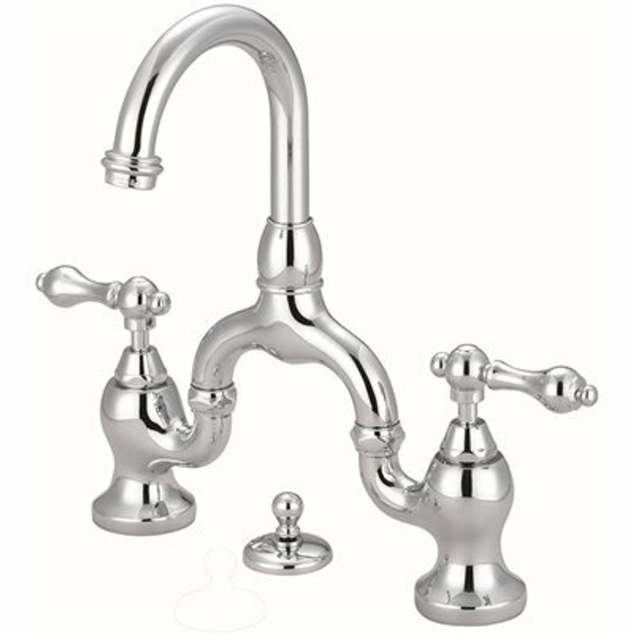 Kingston Brass 8 In. Widespread 2-Handle High-Arc Bridge Bathroom Faucet In Polished Chrome
