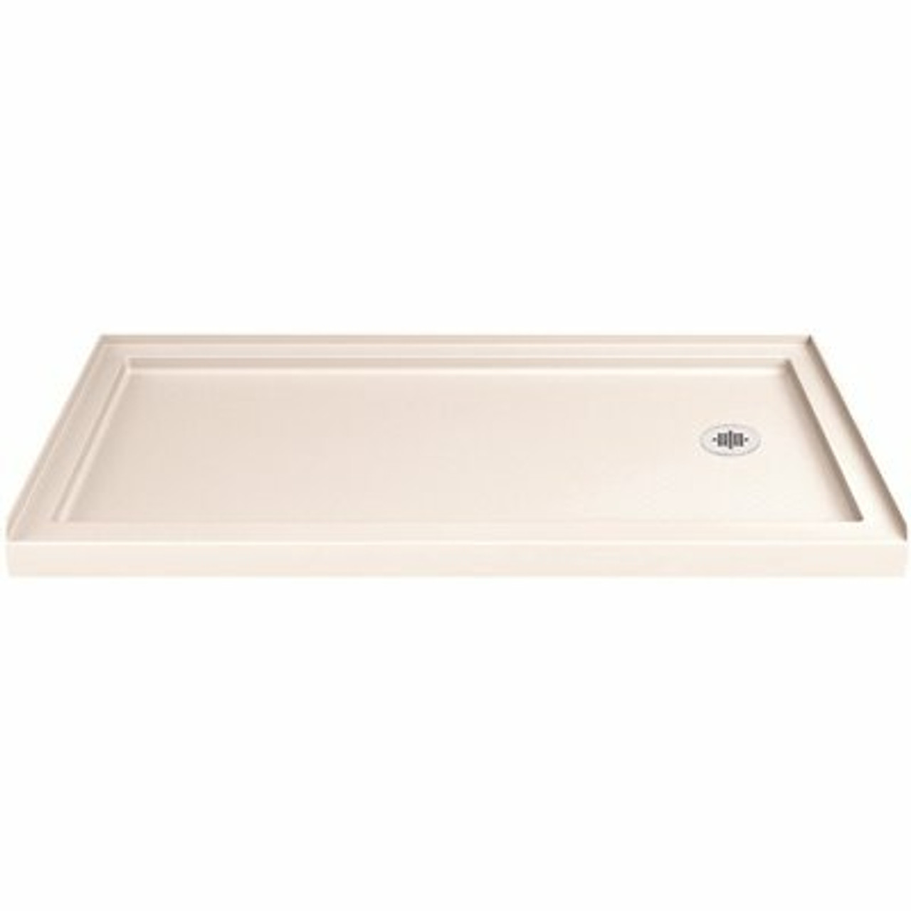 Dreamline Slimline 32 In. D X 60 In. W Single Threshold Shower Base In Biscuit With Right Hand Drain