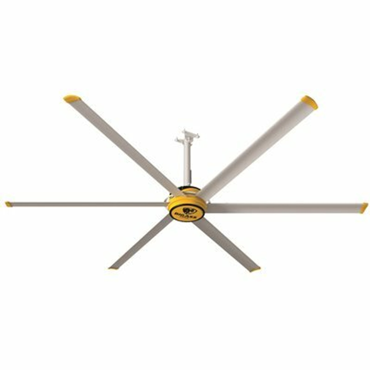 Big Ass Fans 3025 10 Ft. Indoor Yellow And Silver Aluminum Shop Ceiling Fan With Wall Control