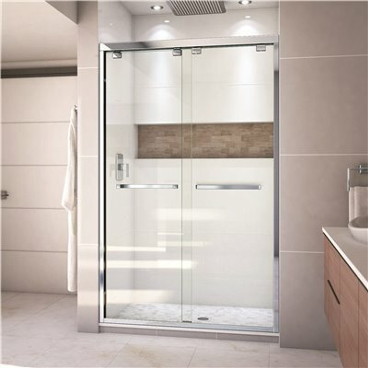 Dreamline Encore 44 To 48 In. X 76 In. Semi-Frameless Bypass Shower Door In Chrome