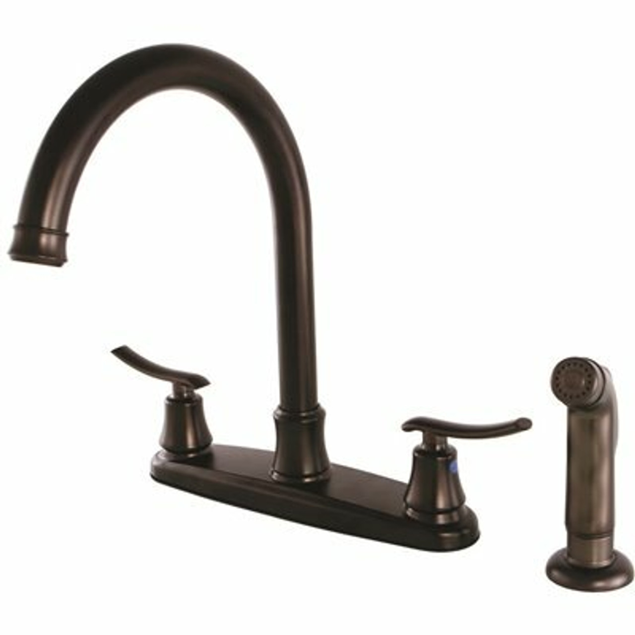 Kingston Brass Euro 2-Handle Standard Kitchen Faucet With Side Sprayer In Oil Rubbed Bronze