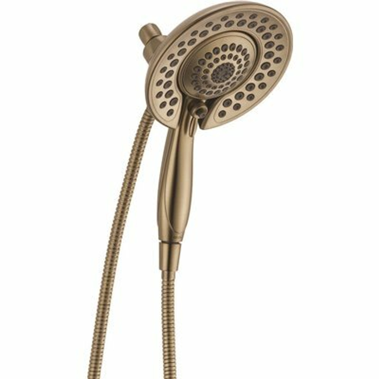 Delta In2Ition Two-In-One 5-Spray 6.8 In. Dual Wall Mount Fixed And Handheld Shower Head In Champagne Bronze