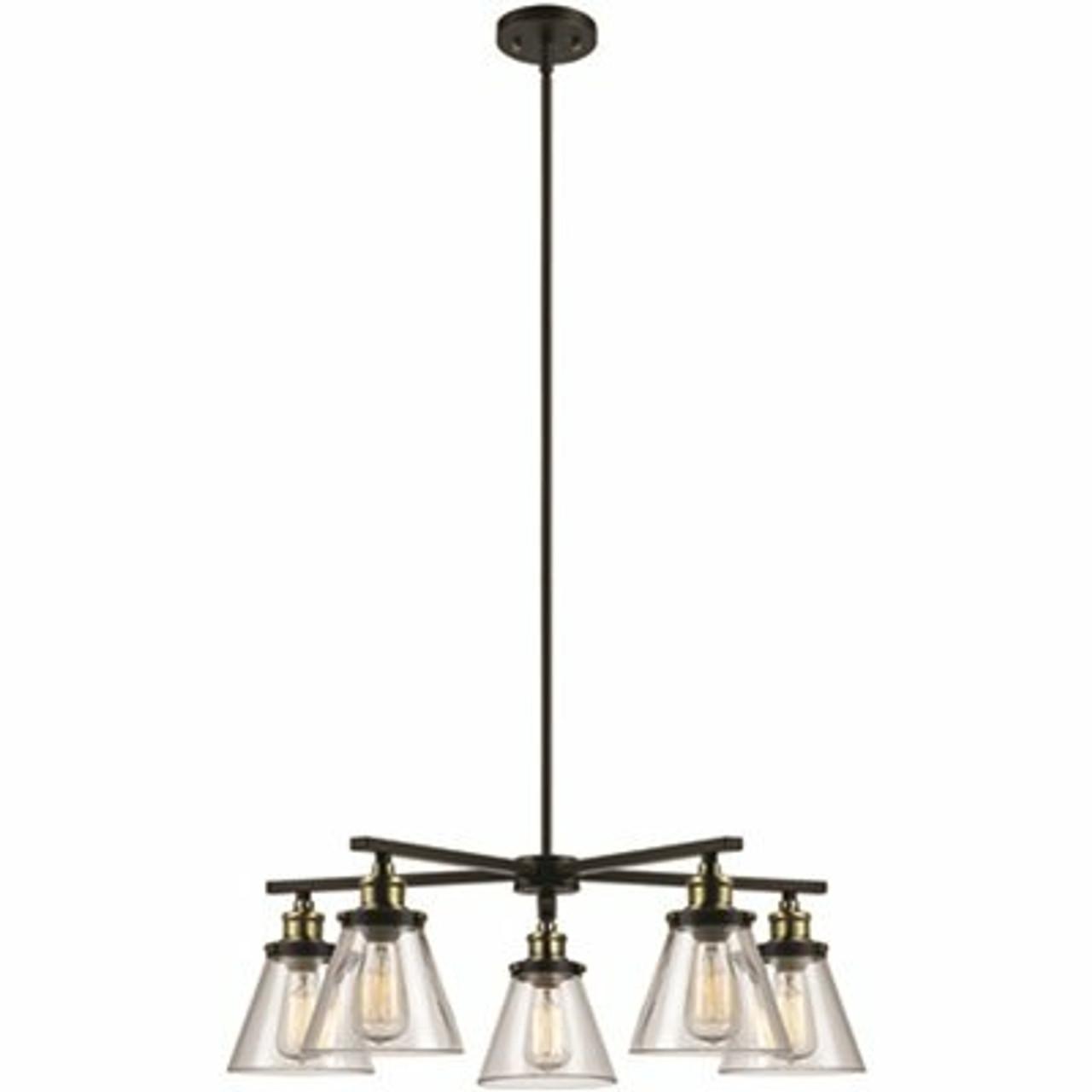 Globe Electric Jackson 5-Light Oil Rubbed Bronze And Antique Brass Chandelier