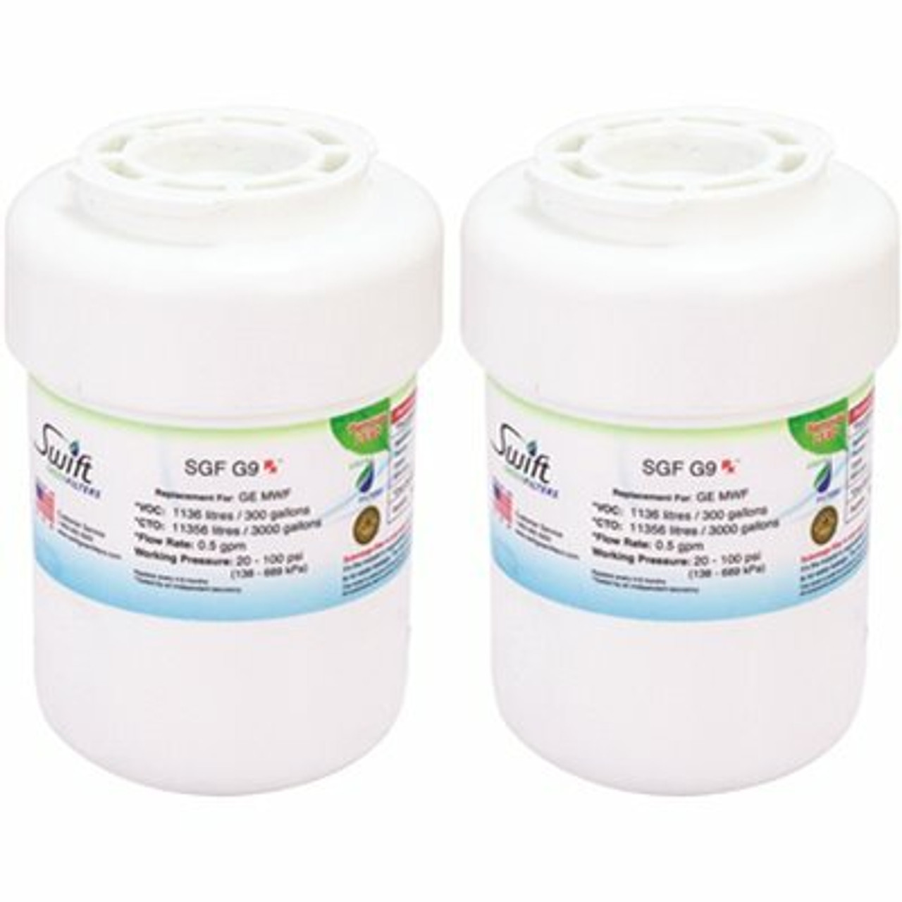 Swift Green Filters Replacement Water Filter for GE MWF Fits Amana (2-Pack)