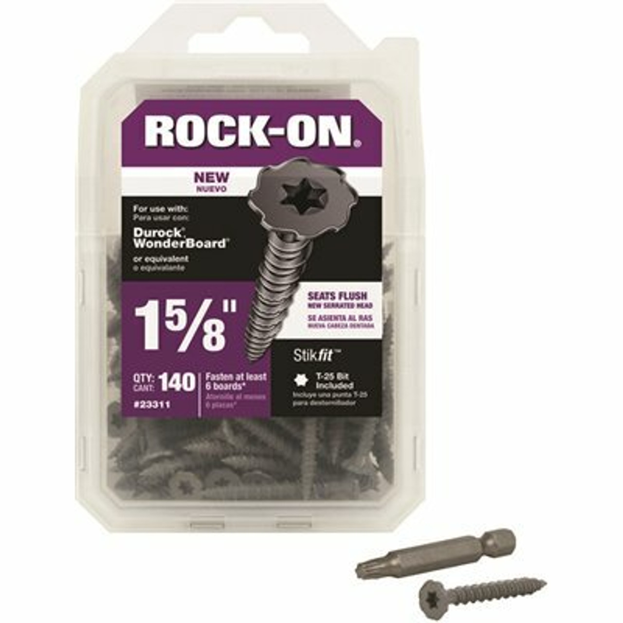 Rock-On #9 X 1-5/8 In. Serrated Flat Head Star Drive Cement Board Screws (140-Pack)