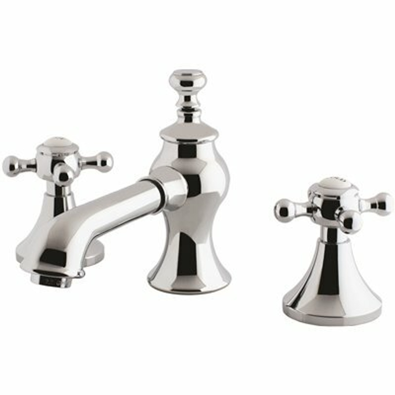 Kingston Brass English Cross 8 In. Widespread 2-Handle Mid-Arc Bathroom Faucet In Chrome