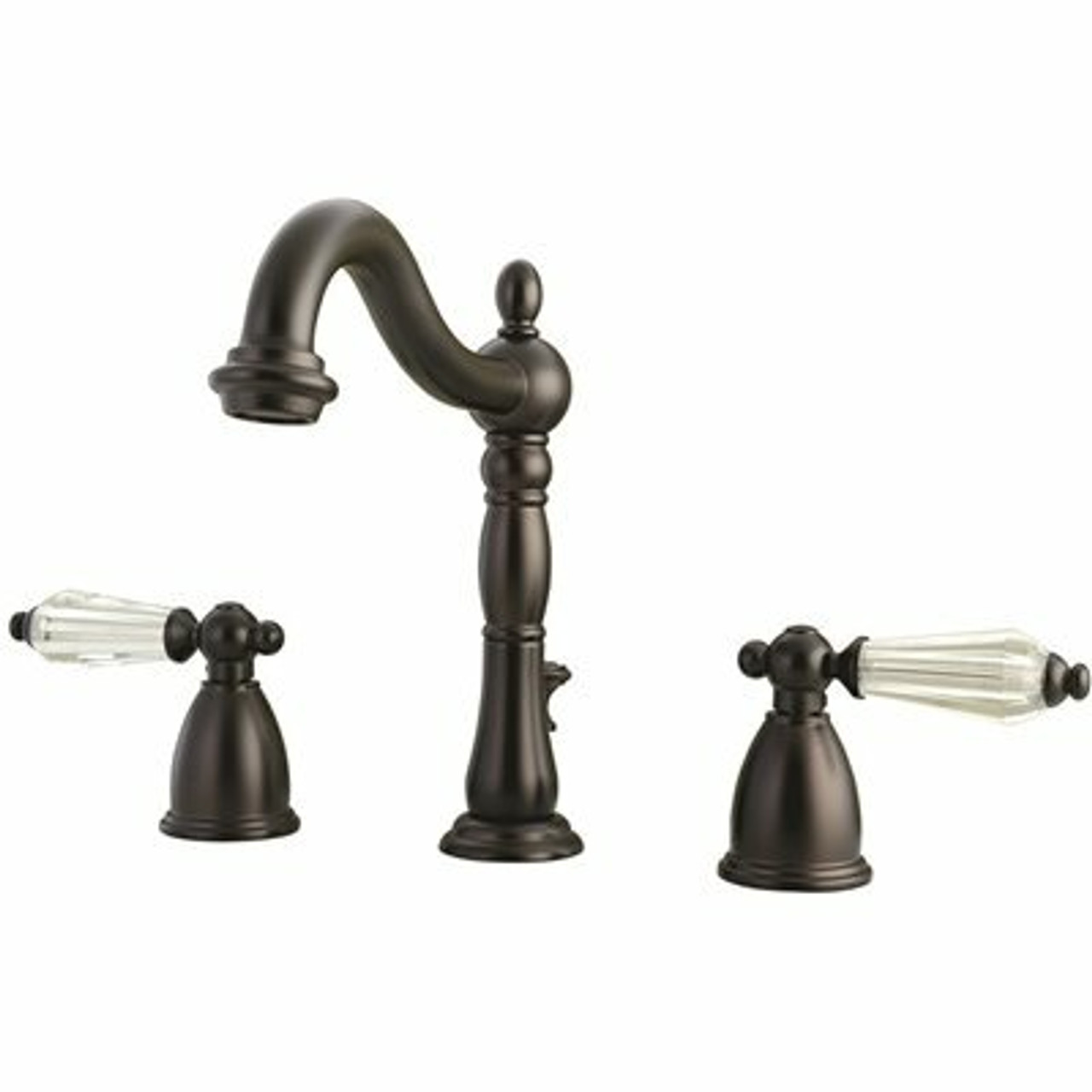 Kingston Brass Victorian Crystal 8 In. Widespread 2-Handle Bathroom Faucet In Oil Rubbed Bronze