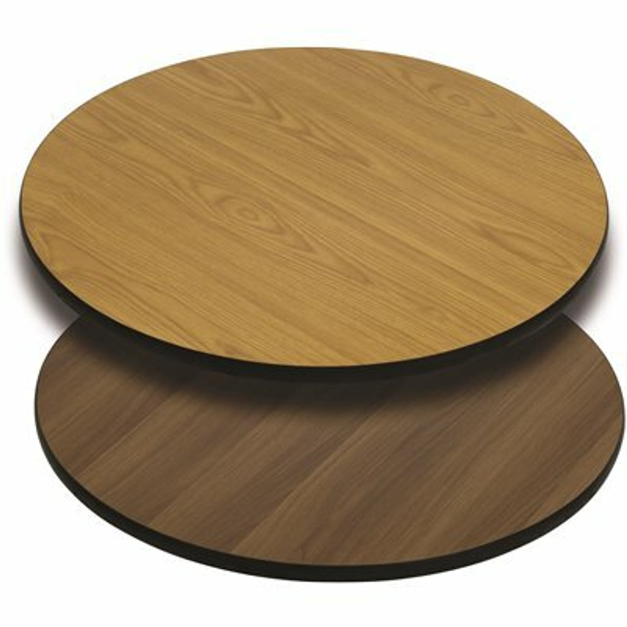 Flash Furniture 24 In. Round Natural And Walnut Table Top With Reversible Laminate Top