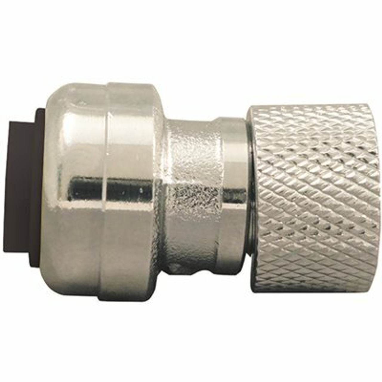 Tectite 1/4 In. (3/8 In. ) Chrome Plated Brass Push-To-Connect X 3/8 In. Compression Stop Valve Connector