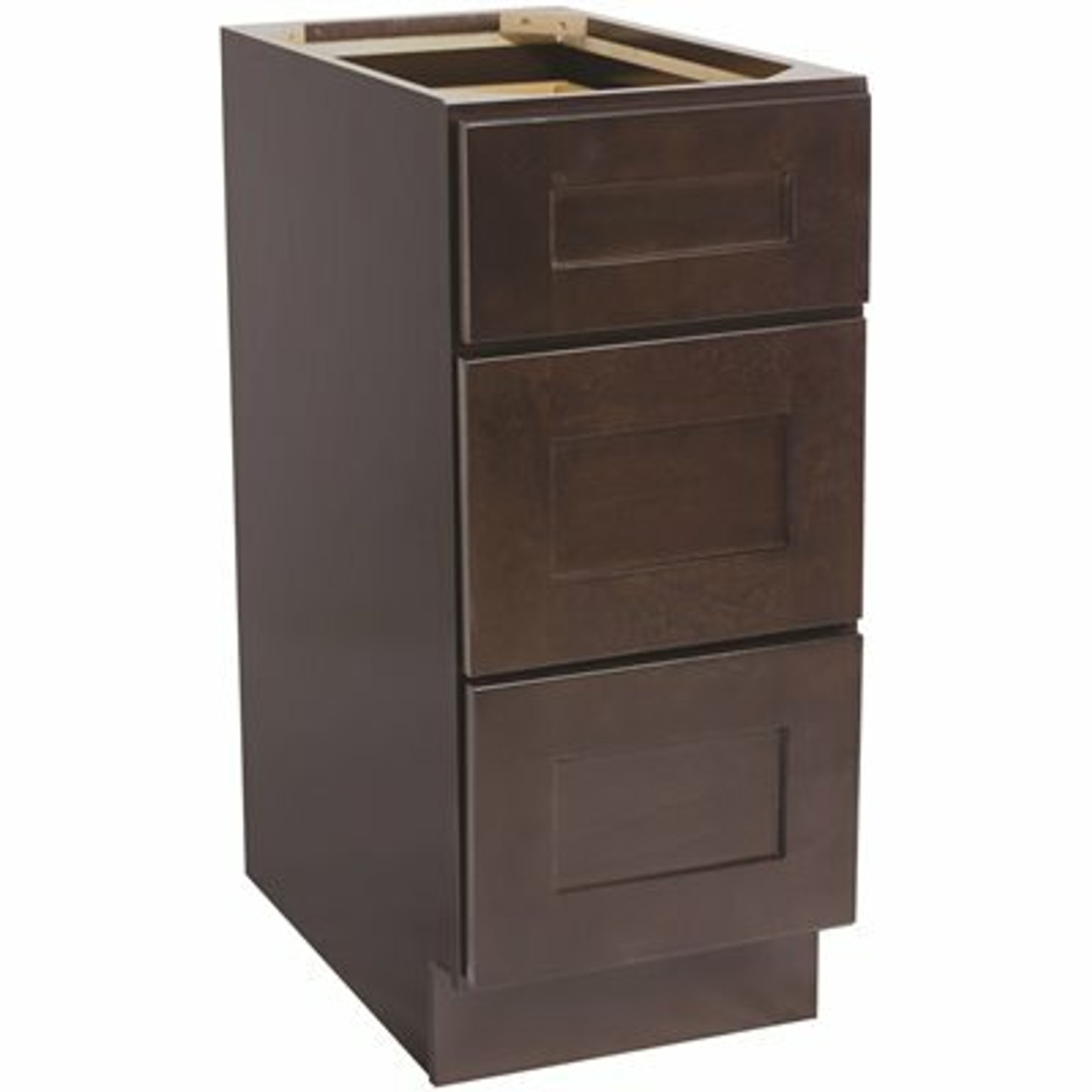 Design House Brookings Plywood Ready To Assemble Shaker 15X34.5X24 In. 3-Drawer Base Kitchen Cabinet In Espresso