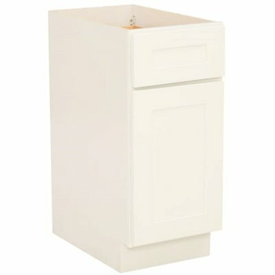Brookings Solid Wood Ready to Assemble Shaker 18 in. x 34.5 in. x 24 in. 1Door 1Drawer Base Kitchen Cabinet B18 in White