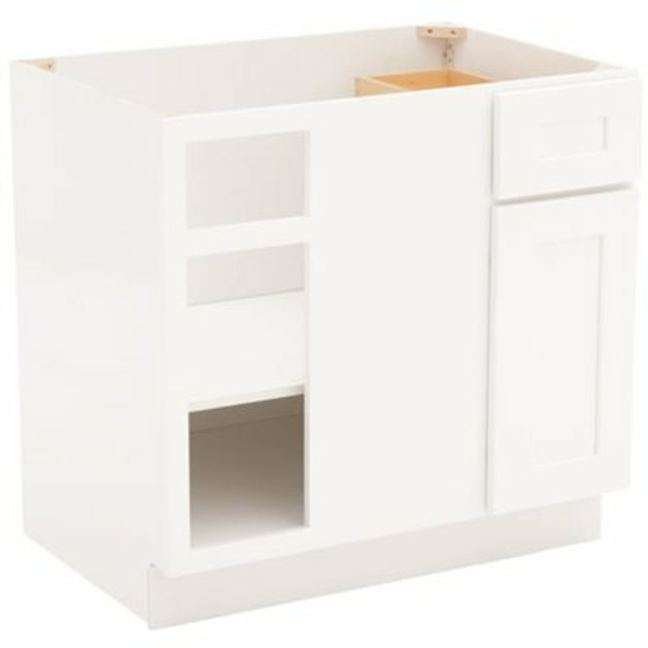 Design House Brookings Plywood Ready To Assemble Shaker 36X34.5X24 In. 1-Door 1-Drawer Blind Base Kitchen Cabinet In White