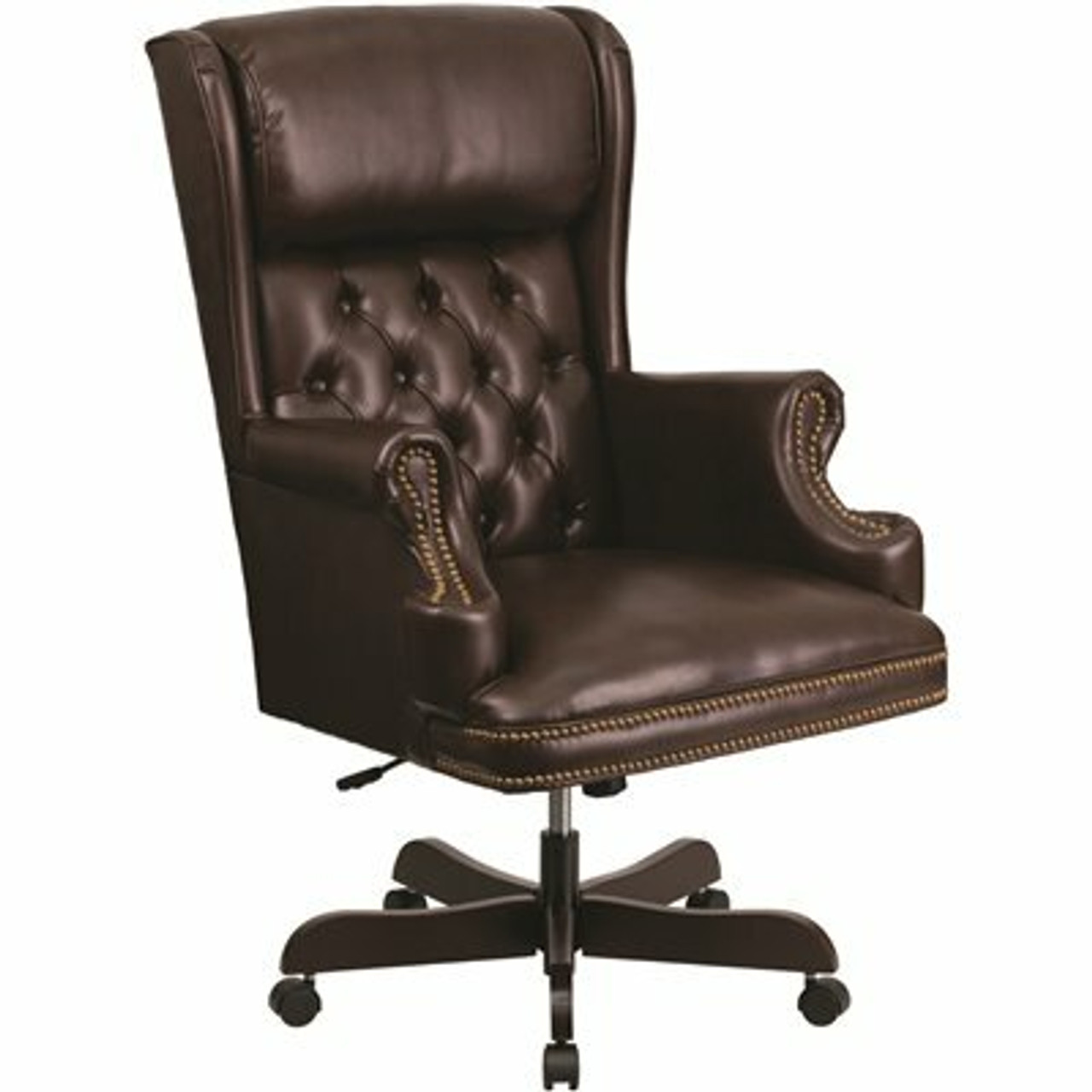 Flash Furniture High Back Traditional Tufted Brown Leather Executive Swivel Office Chair